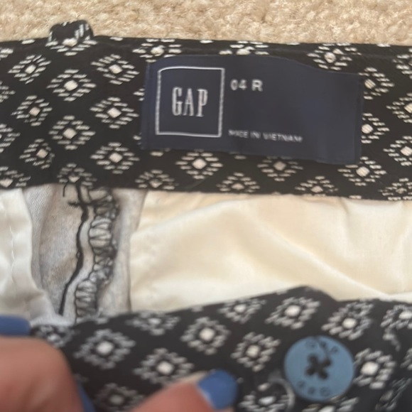 GAP Black and White Diamond Patterned Skinny Pant Cotton Women’s 4 Office - Picture 5 of 9